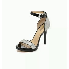 MICHAEL Michael Kors Sienna Glitter Silver/Black Sandals size 6