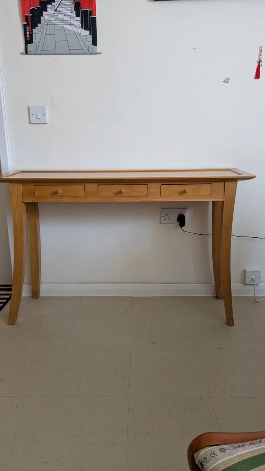 Beautiful Wooden Console Honey Colour Very Elegant Three Drawers - Image 2 of 4