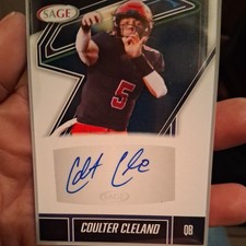 SAGE Coulter Cleland Autograph Football Sports Trading Card Autographs Insert