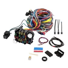 Universal 21 Circuit Wiring Harness Kit, Extra Long Wire Standard Color 17 Fuses