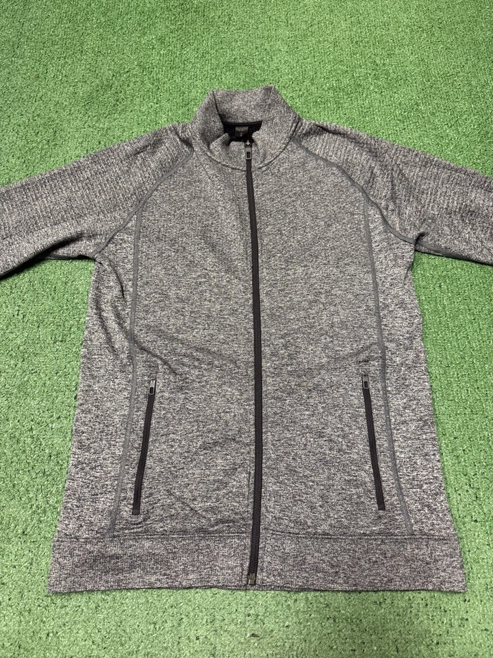 Chaqueta cálida Lululemon Engineered para hombre gris medio mezcla de lana merino cremallera completa Foto 2 de 4