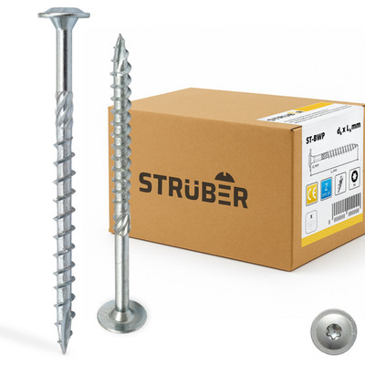 STRÜBER Tellerkopfschrauben Holzschrauben Konstruktionsschrauben Torx-BIT GRATIS