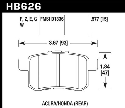 Hawk Performance Disc Brake Pad Set For 2008-2011 Honda Accord 2.4L L4 GAS DOHC
