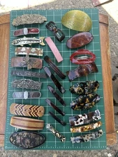 LOT OF 28 VINTAGE HAIR CLIPS MADE IN FRANCE
