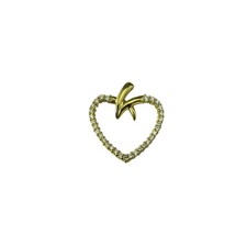 18 Karat Yellow Gold Open Diamond Heart Pendant 20710