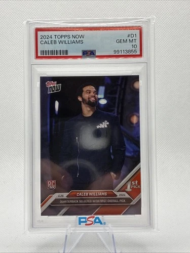 2024 Topps Now - Caleb Williams #D1 * 1st Draft Pick * PSA 10 * Chicago Bears