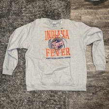 New Port & Co Official WNBA Indiana Fever Standard Issue Crew Sweatshirt Grey XL
