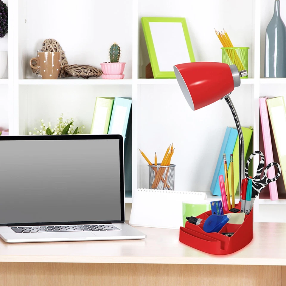 LD1094-ROJO 18.5" Lámpara de Escritorio Todo en Uno Cuello de Ganso con Soporte para iPad, Soporte para Libros,... Foto 3 de 4
