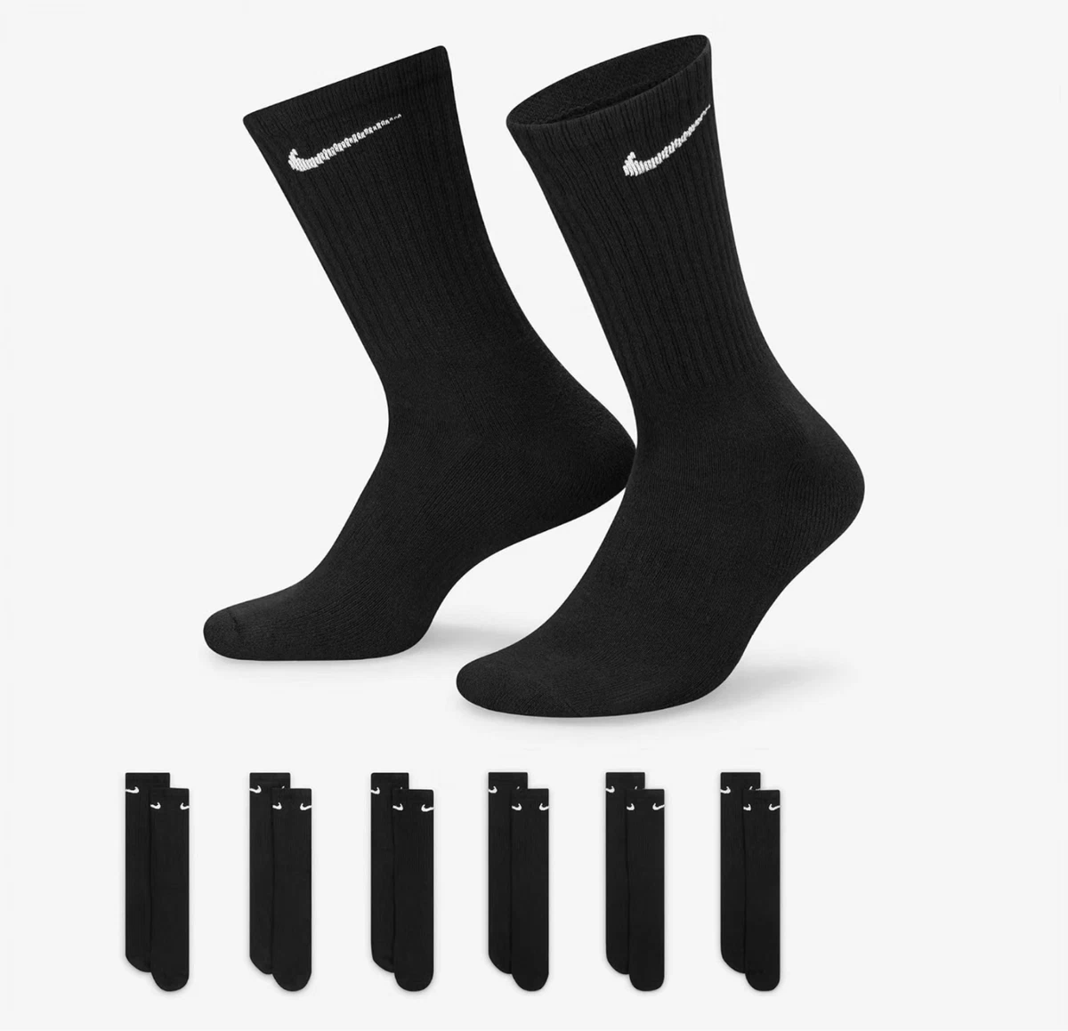 Nike Everyday Cushion Crew Trainingssocken für Herren Paar - Schwarz
