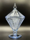 Cambridge Glass Moonlight Blue #730 1/2# Covered Candy - Cleo Etch