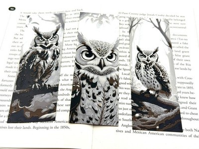 Owl HueForge Bookmark Set   3D Textured Owl Art Bookmarks  | Buy 1 or Full Set