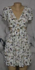 AMERICAN EAGLE OUTFITTERS White Multicolor Floral Dress Small Cut Outs at Waist