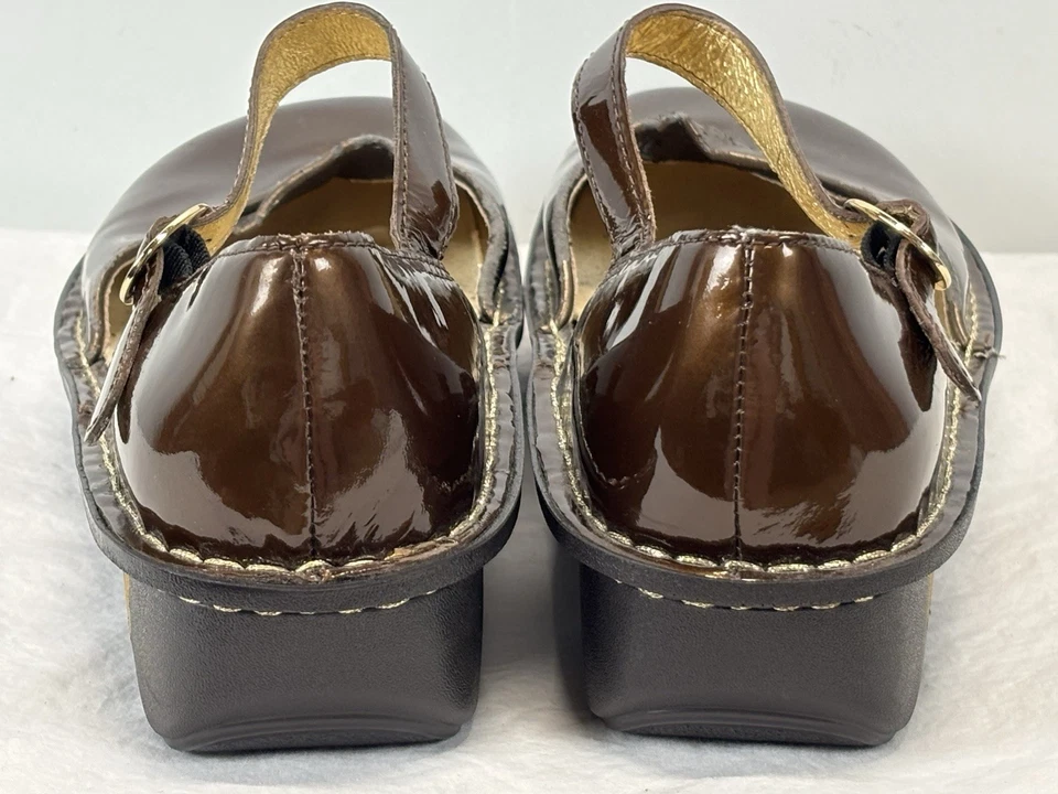 Zapatos Alegria Paloma Mary Jane Talla 40 EE. UU. 10 Marrón Charol LEER Foto 4 de 4