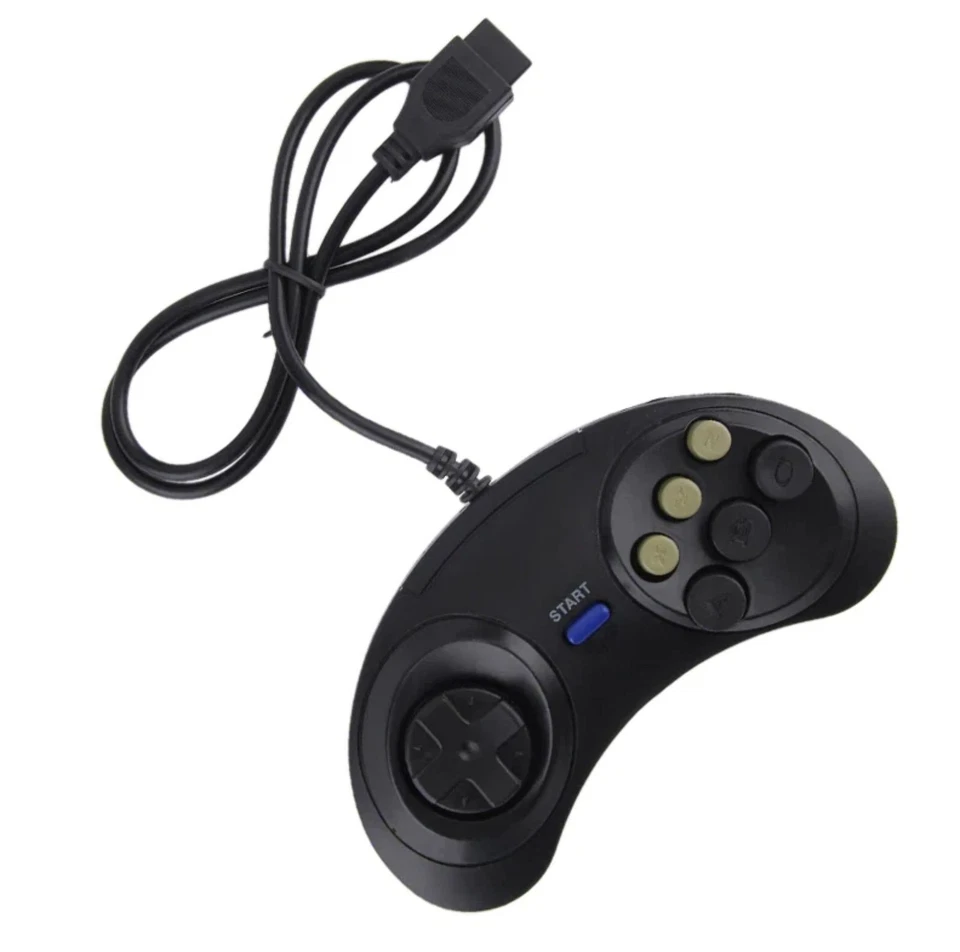 2X 6 Button Game Pad Controller For SEGA Genesis Black Old School Classic New - Image 3 of 3