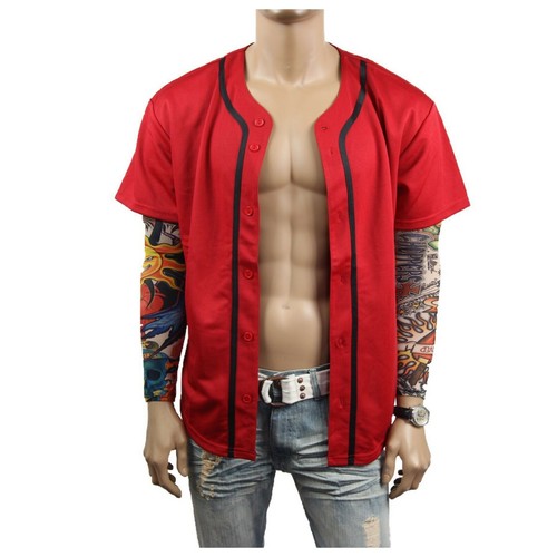 Mens Baseball Jersey Raglan Stripe Sports Uniform Team Hipster Tee Casual S-3X - 第 51/155 張圖片