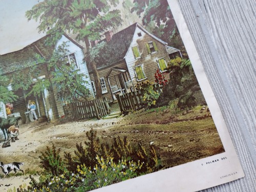 Lot of 5 CURRIER & IVES' Lithos USA Mill Wilderness Blacksmith Homestead - Picture 9 of 20