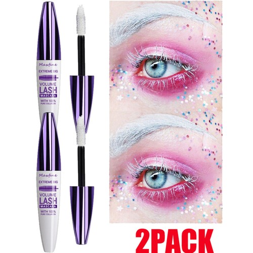 2pcs 4D Silk Fiber Eyelash Mascara Extension Makeup Waterproof Kits Eye Lashes - Picture 20 of 26