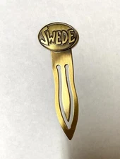 Solid Brass Metal Bookmark- SWEDE, swedish design