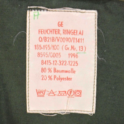 German Bundeswehr Flecktarn Camo Military Parka Jacket GR13 XL Tall Hood - Picture 15 of 15