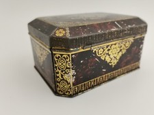 Blechdose uralt antik Verzierung Bordeau/Rot/Goldfarben ALT RAR Selten Teedose