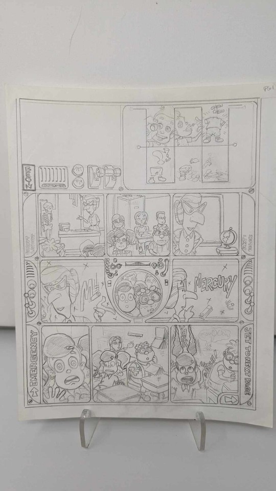 Pat Broderick Original Art - for Jimmy Neutron 9 x 11.5 Comic Art
