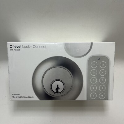 Level - Lock+ Connect Keypad Smart Lock BT/Wi-Fi Dead Bolt Lock Satin Nickel....