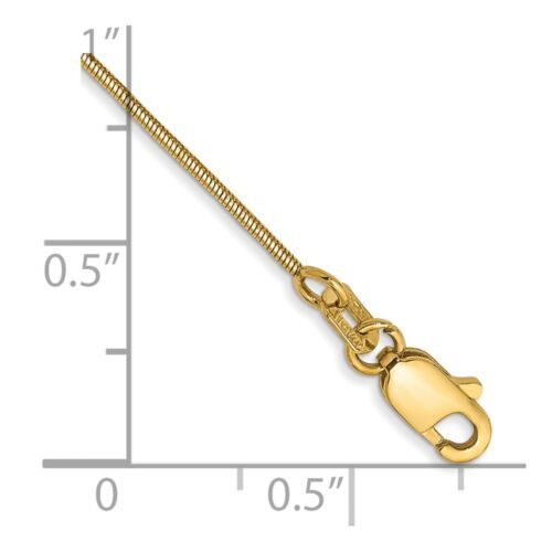 14k Yellow Gold .8mm Round Snake Chain Anklet 10" 1.87g Gift for Mother - Picture 2 of 2