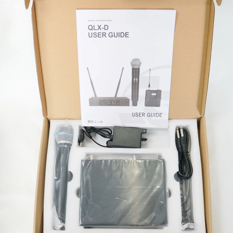 100 Channel QLXD Wireless Microphone System B58 Metal Handheld Dynamic Karaoke - Image 2 of 4