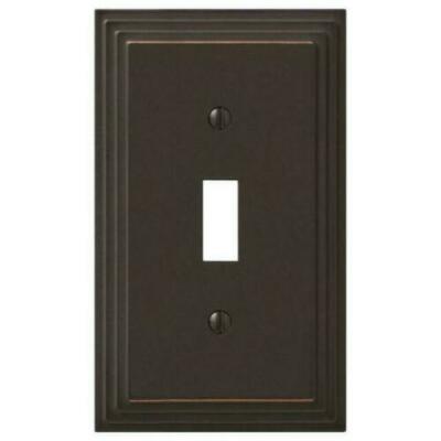 Hampton Bay 1 toggle Wall Plate Tiered Steps Aged Bronze Cast #84TVBHB - NEW