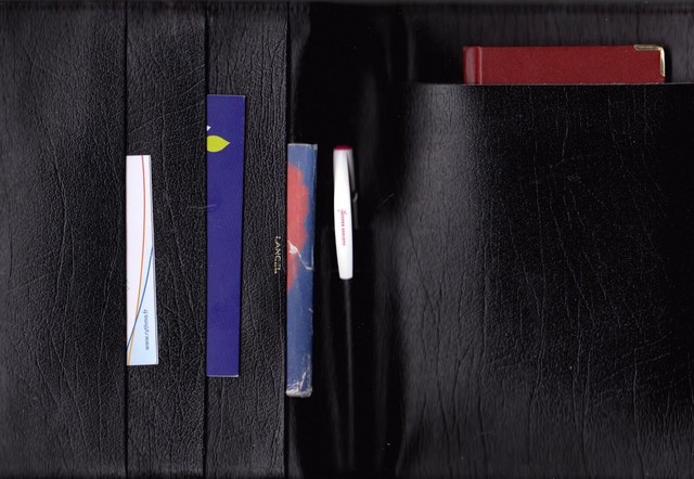 Elégant petit porte documents de voyage – Cuir noir