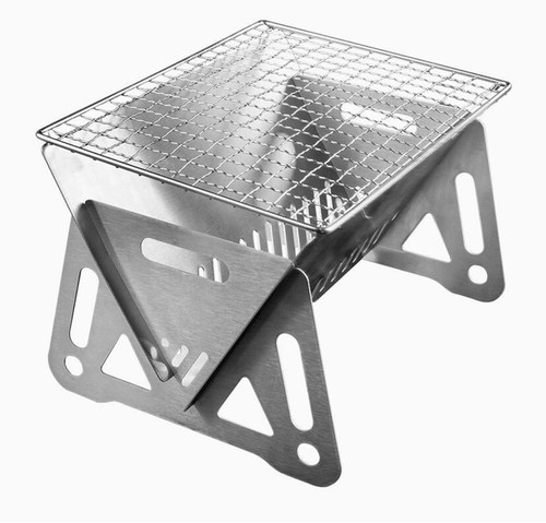 MENGE 2! Edelstahl Tragbares Notizbuch Anthrazit BBQ Grill Sofort zusammenklappbar - Bild 6 von 6