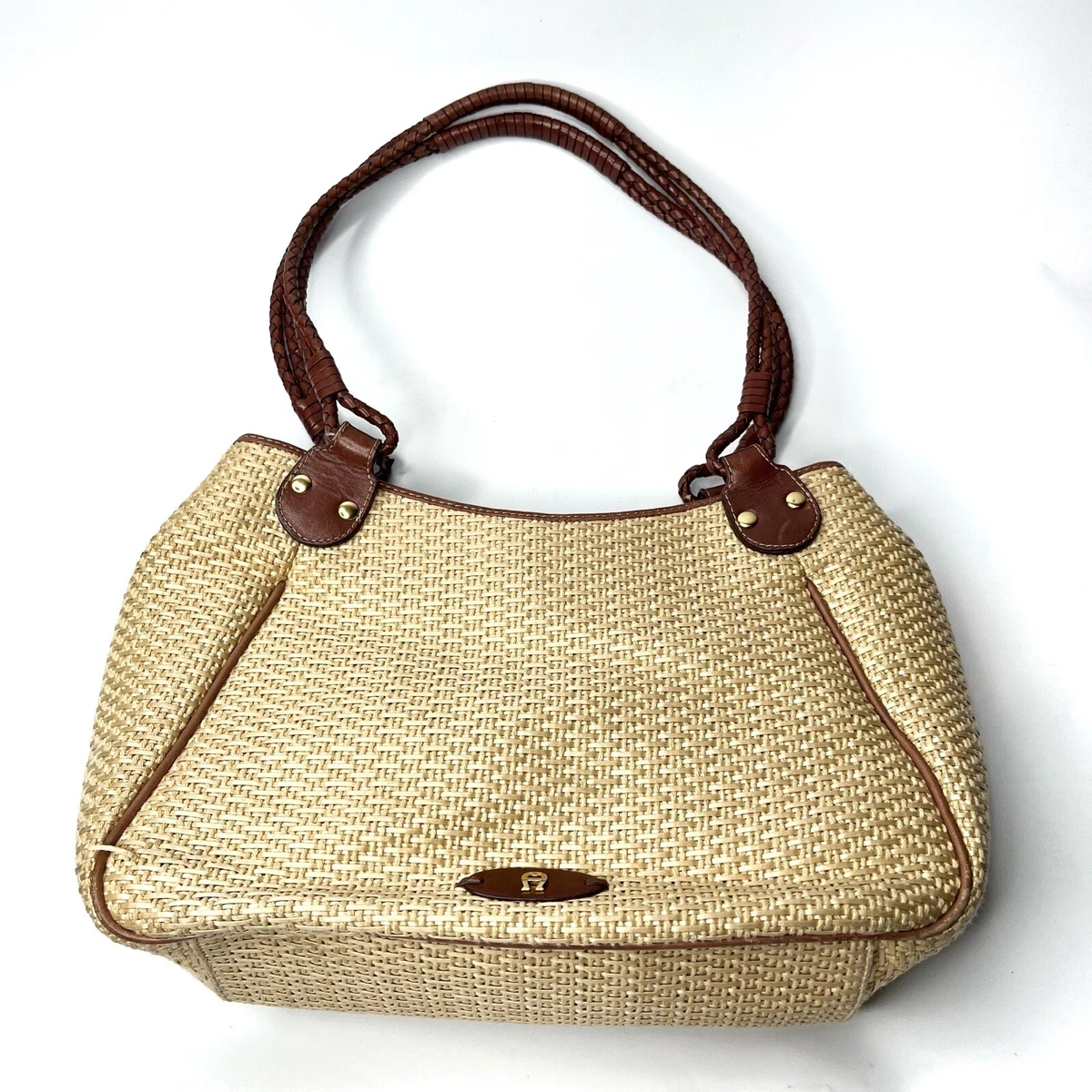 Best Round straw bag French Baskets Tote Handbags 2 leather handle | French  Baskets