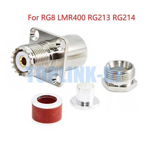 1x PL-259 SO-239 UHF Male Female Clamp Connector for RG58 RG142 RG5 RG8 LMR400 - Picture 28 of 28