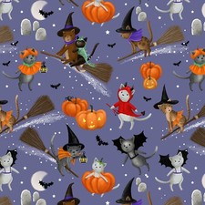 Feline Drive Fabric PURRANORMAL Cats Wisteria - Fat Quarter 18"x22" FQ