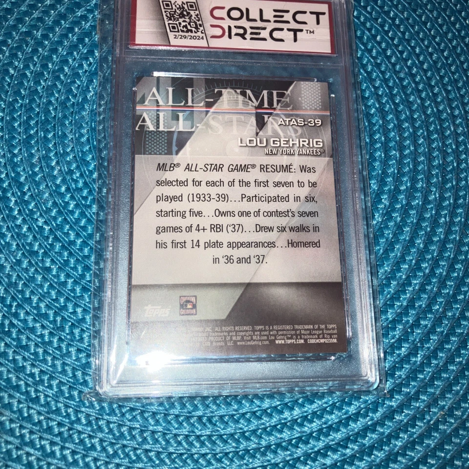 2017 Topps All-Time All-Stars Lou Gehrig #ATAS-39.  A rare 9+! - Image 2 of 4