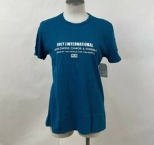 Obey Women's T-Shirt Justice by the People Teal Blue Size S NWT Shepard Fairey