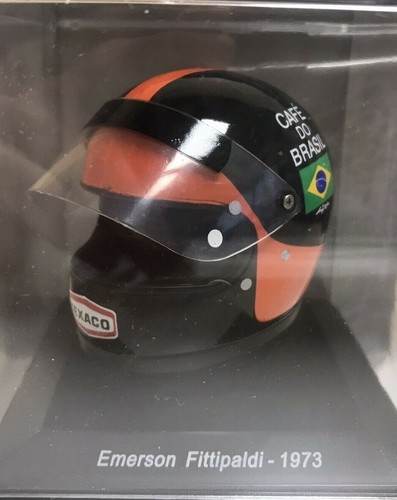 NEW RARE 1:5 Casco Helmet F1 EMERSON FITTIPALDI 1973 SPARK MIB no Minichamps - Foto 9 di 19
