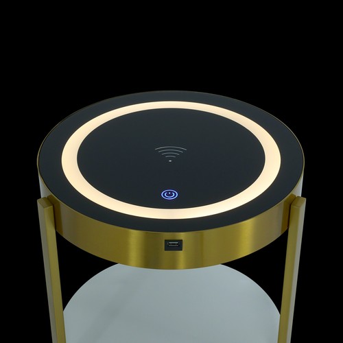 LED Nightstand Bedside Table with Drawers USB & Charging Station End Side Table - Bild 20 von 20