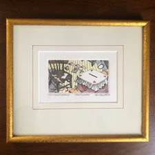 Jan Hunt '82 HEART MAKER  47/200 HC Etching Print SIGNED, Matted, Framed