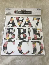 The Paper Studio Petals & Bloom Floral Alpha Navy Stickers New in Package