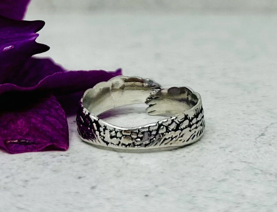925 Sterling Silver Ring, Wings Ring, Chunky Ring, Thumb Ring, Adjustable Ring - Image 4 of 4