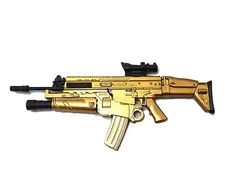 1/6 Scale Custom Gold FN SCAR Assault Rifle US Army FN Herstal Gun Action Figure