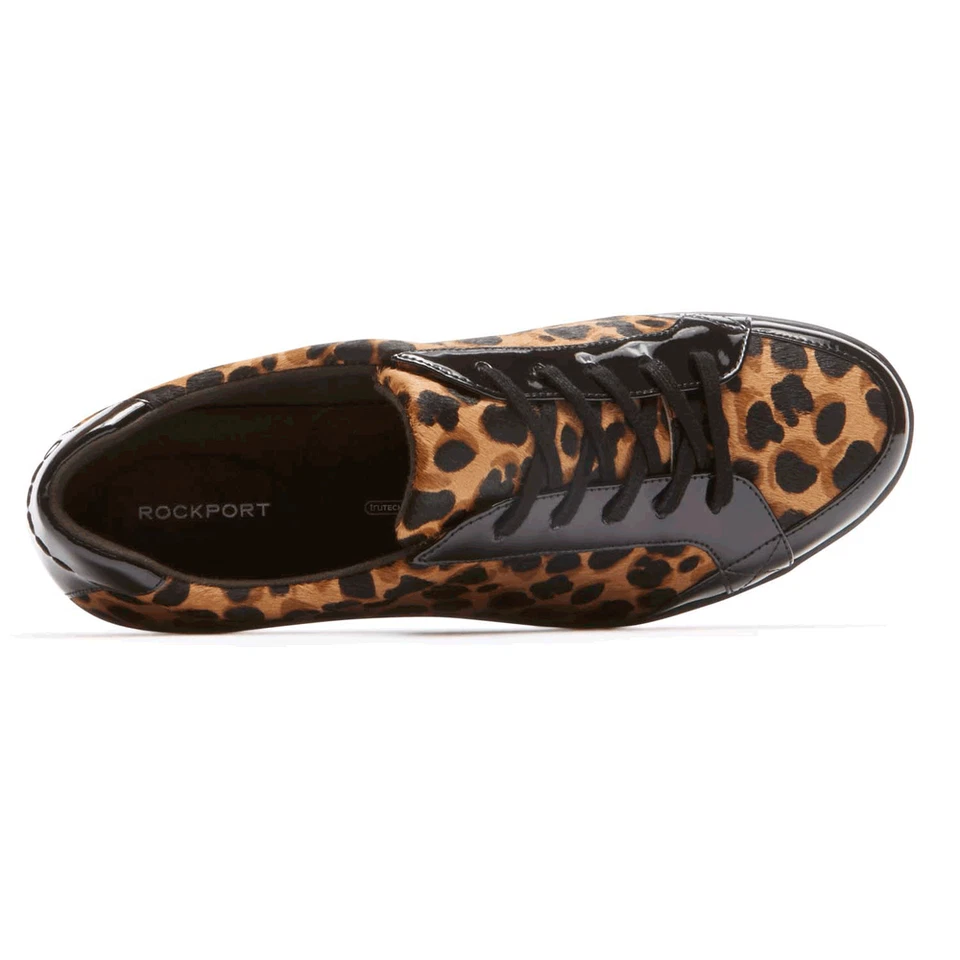 NUEVO ROCKPORT Delaire Tenis Informales Para Mujer 6.5 M Cuero Guepardo Zapatos $110 Foto 4 de 4