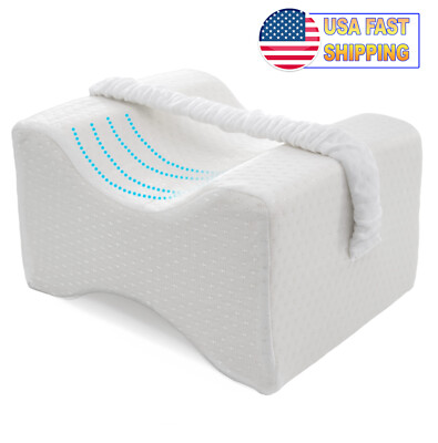Orthopedic Memory Foam Knee Pillow w/ Leg Strap Ergonomic