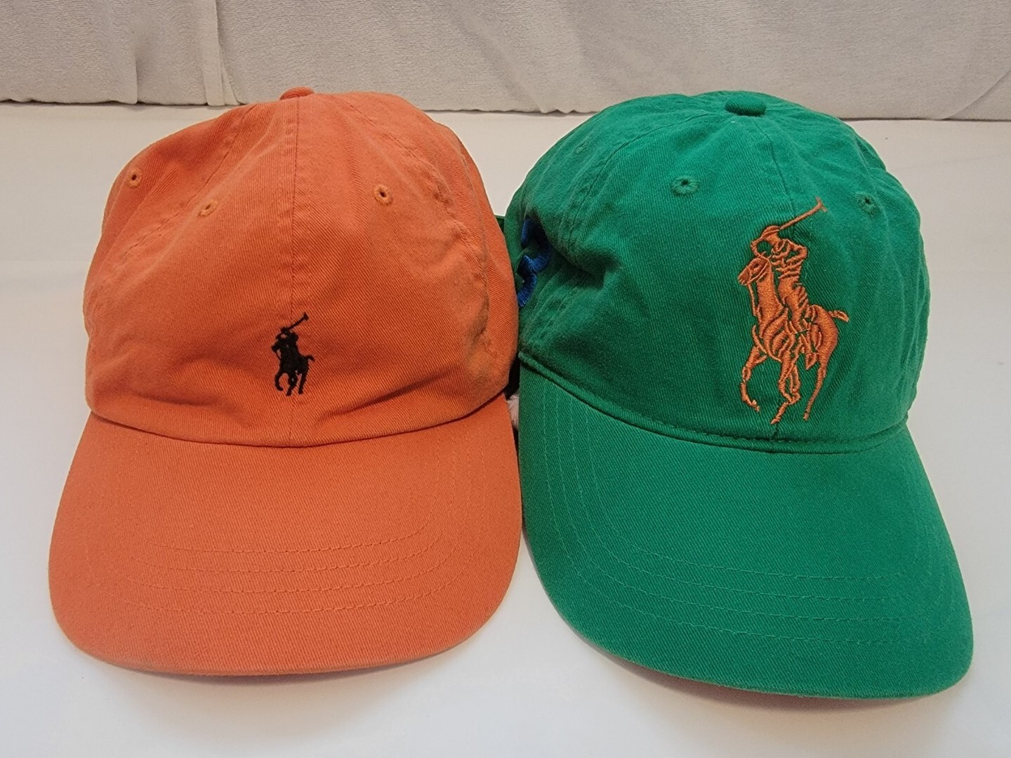 Cappelli cappelli vintage Polo Ralph Lauren pelle strapback anni 90 classici verde arancione pony berretti