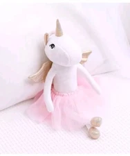 Ballerina Unicorn Doll Stuffed Animal for Girls - Plush Toy Doll Set, Bag, Wings
