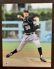UBALDO JIMENEZ Auto Signed 11x14 Photo Beckett COA Colorado Rockies