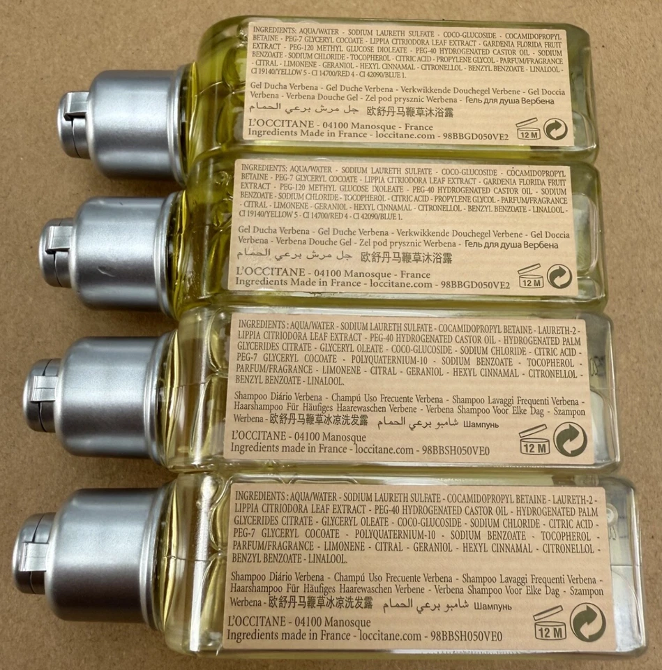 L'Occitane Verveine Verbena Shampoo (2) & Shower Gel (2) ~ 1.7 fl oz Travel Size - Image 4 of 4