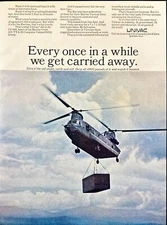 Univac CP-808 Marine Corps Computer System Chinook Vtg Print Ad 1968