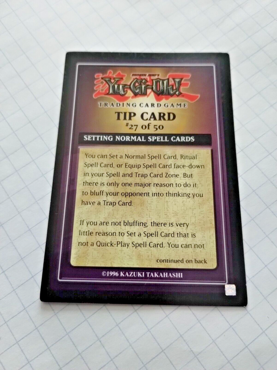 yugioh card tips Yugioh Tip Card 27/ 50 Setting Normal Spell Cards - Uncirculated